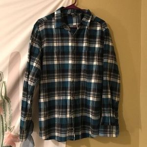UniQlo Blue/Black/White Men's Large Flannel